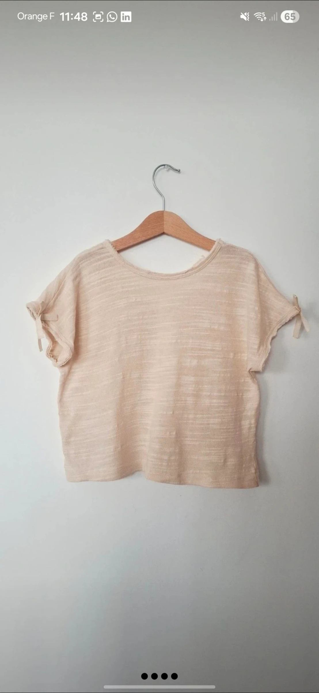🌿 Blusa curta bege creme superbe – Zara Kids – espírito boêmio chique ultra moderno – photo 2
